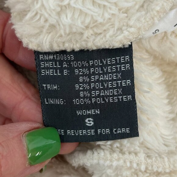 New Balance Ivory Teddy Fleece Full Zip Jacket Size Small - Picture 2 of 8